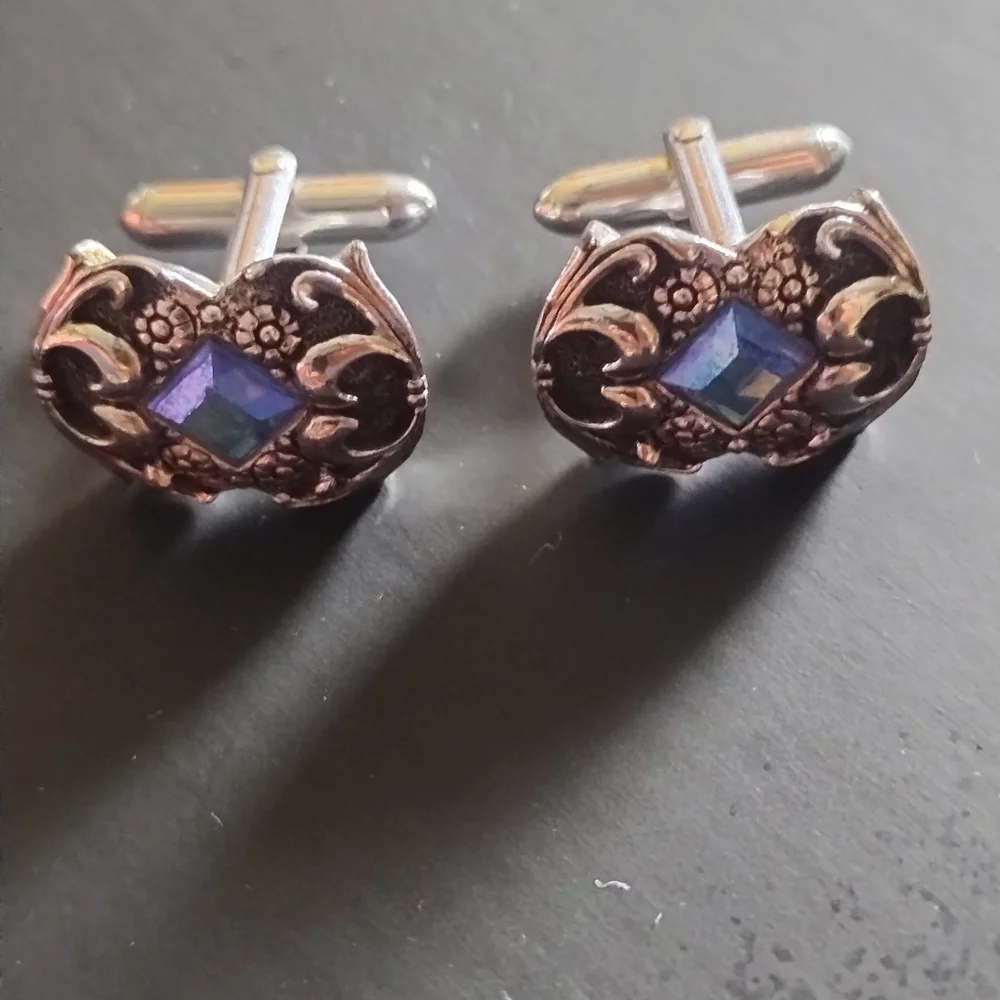 Vintage Swank Men's‎ Cufflinks With Blue Stone